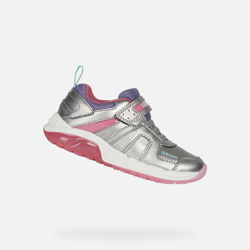 Geox Kiz Çocuk Spor Ayakkabı Koyu Gümüş/Pembe - Spaziale - MDA-674029